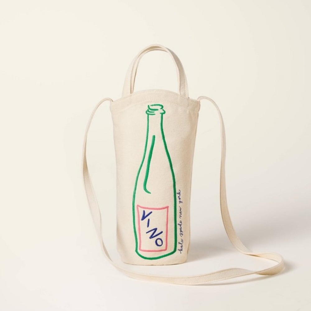 Kate Spade x Target NWT Wine Embroidered Canvas Tote Bag - Picture 1 of 4